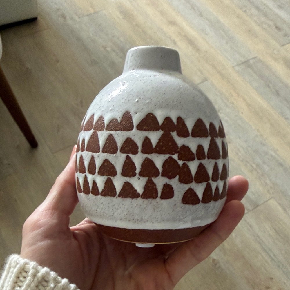 🏺Bloomingville🏺Artisan Ceramic Vase with Geometric Design